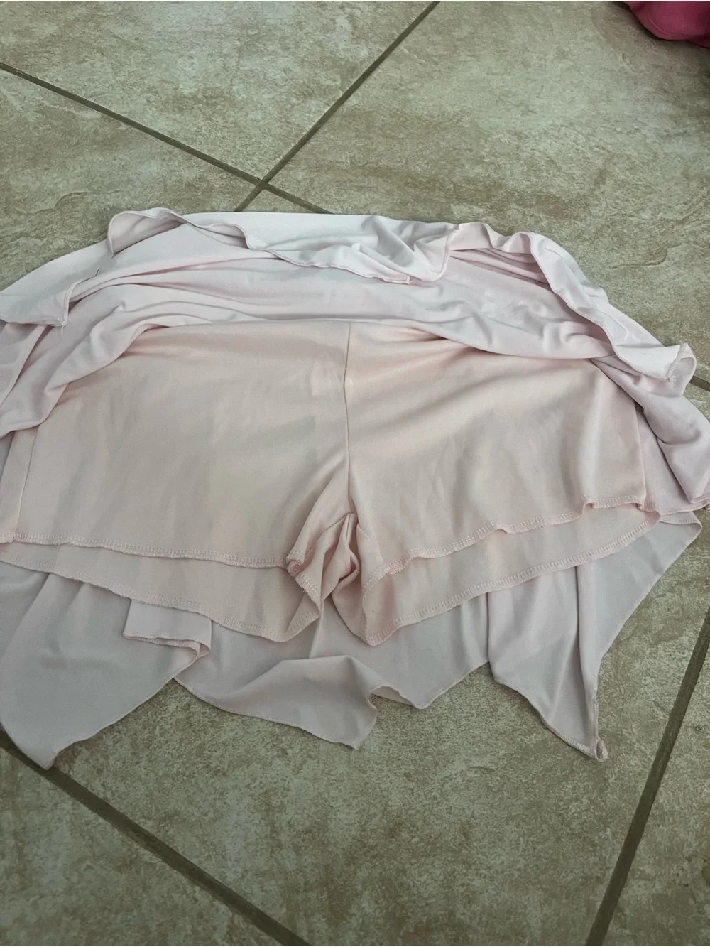 Light Pink Flowing Handkerchief Hem Skirt